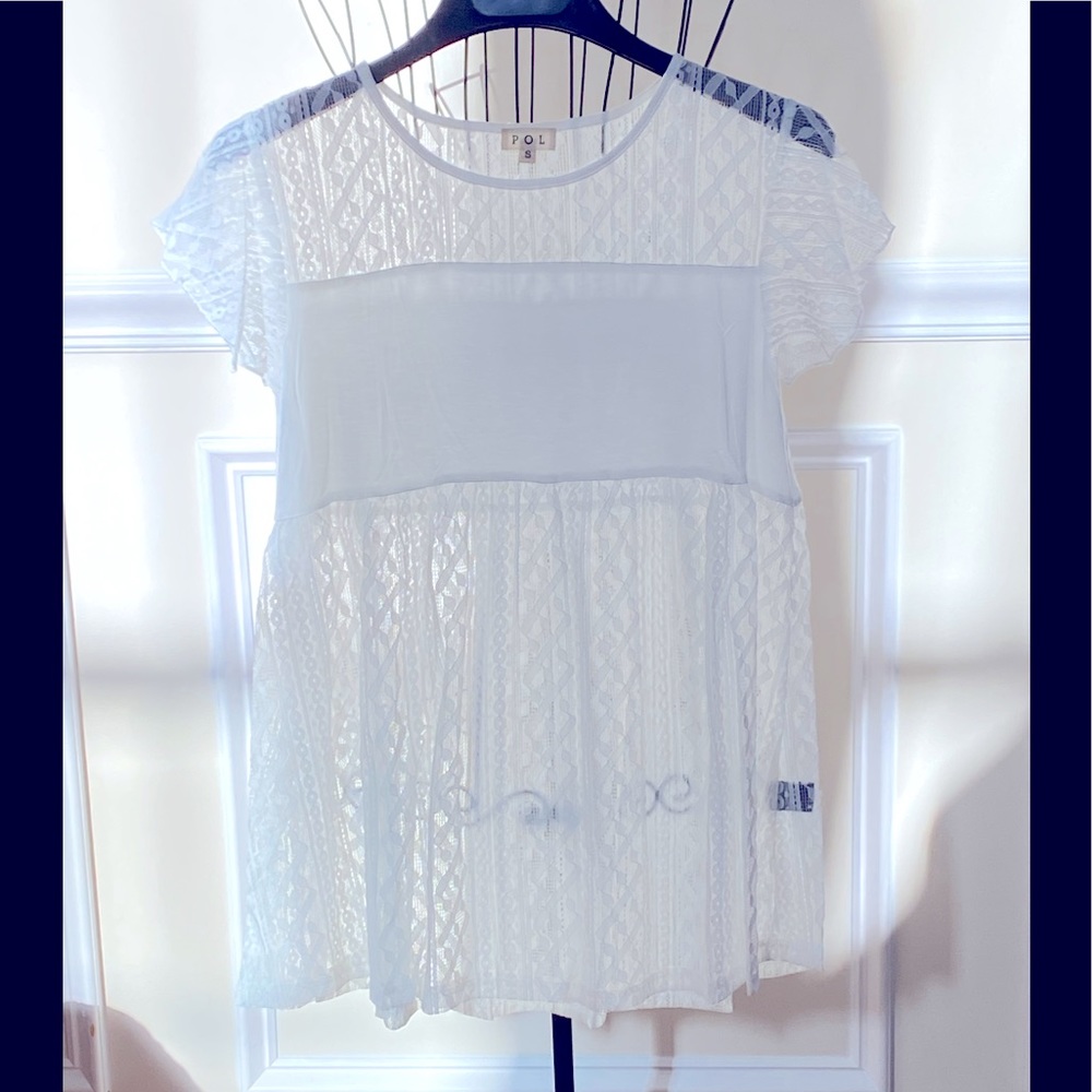 *SALE* POL White Lace Summer Top - Picture 8 of 9